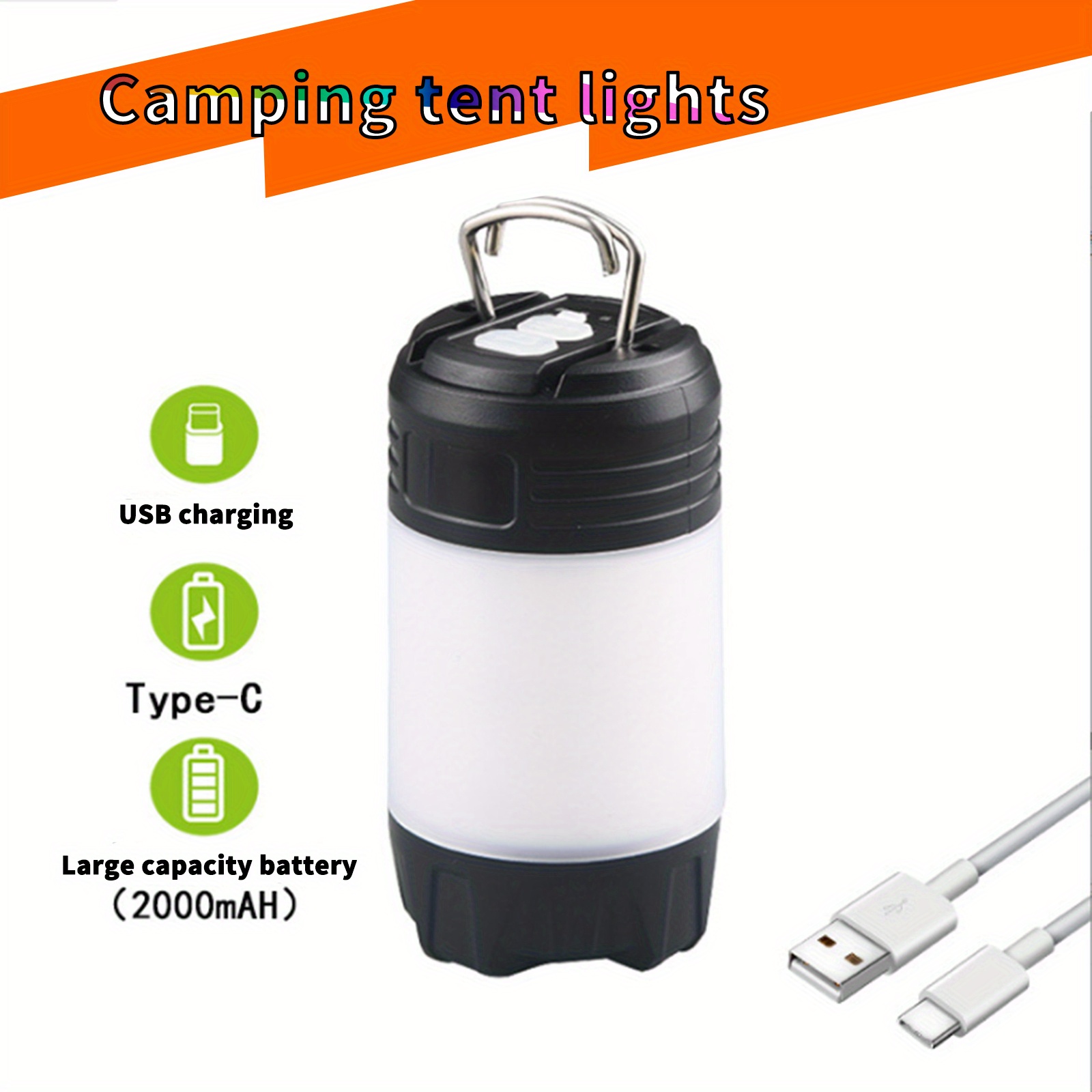 Rechargeable Camping Light, Dimmable Camping Tent Light, Outdoor Portable  Waterproof Led Lantern, Lightweight Tent Light, Suitable For Terrace,  Outdoor Hiking, Power Outage Emergency - Temu