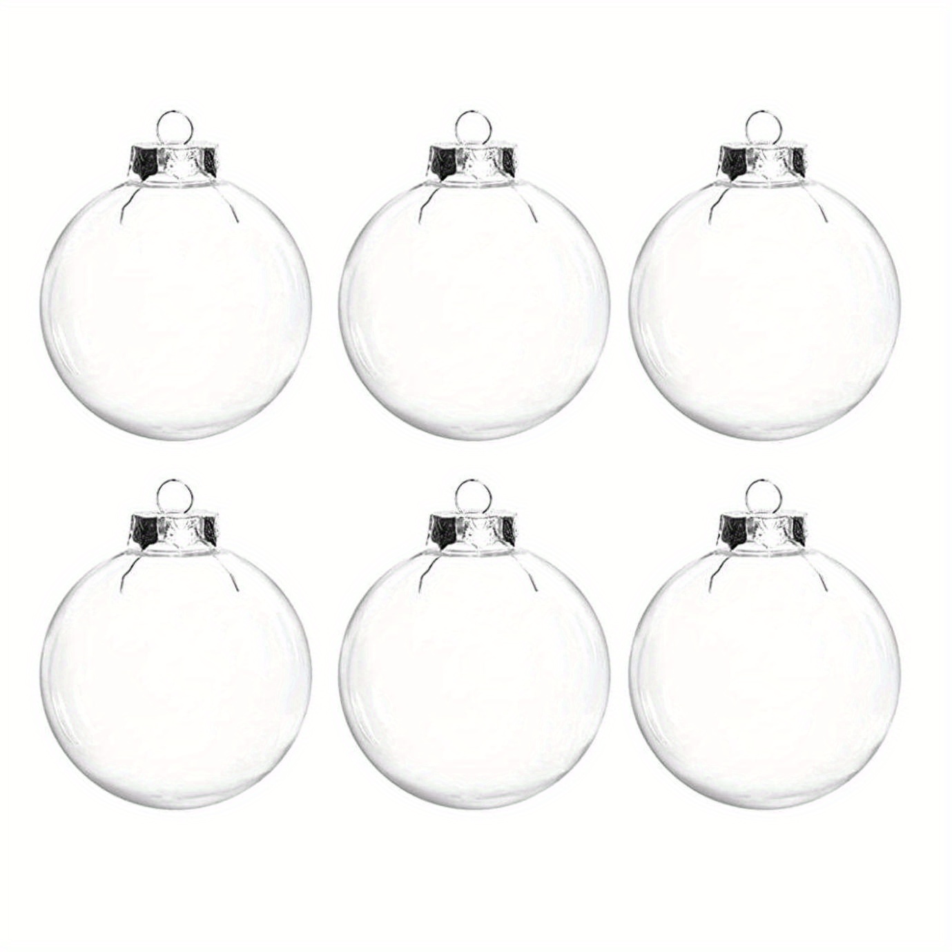 Fillable Plastic Clear Ball Ornament, 2-Inch, 12-Count 