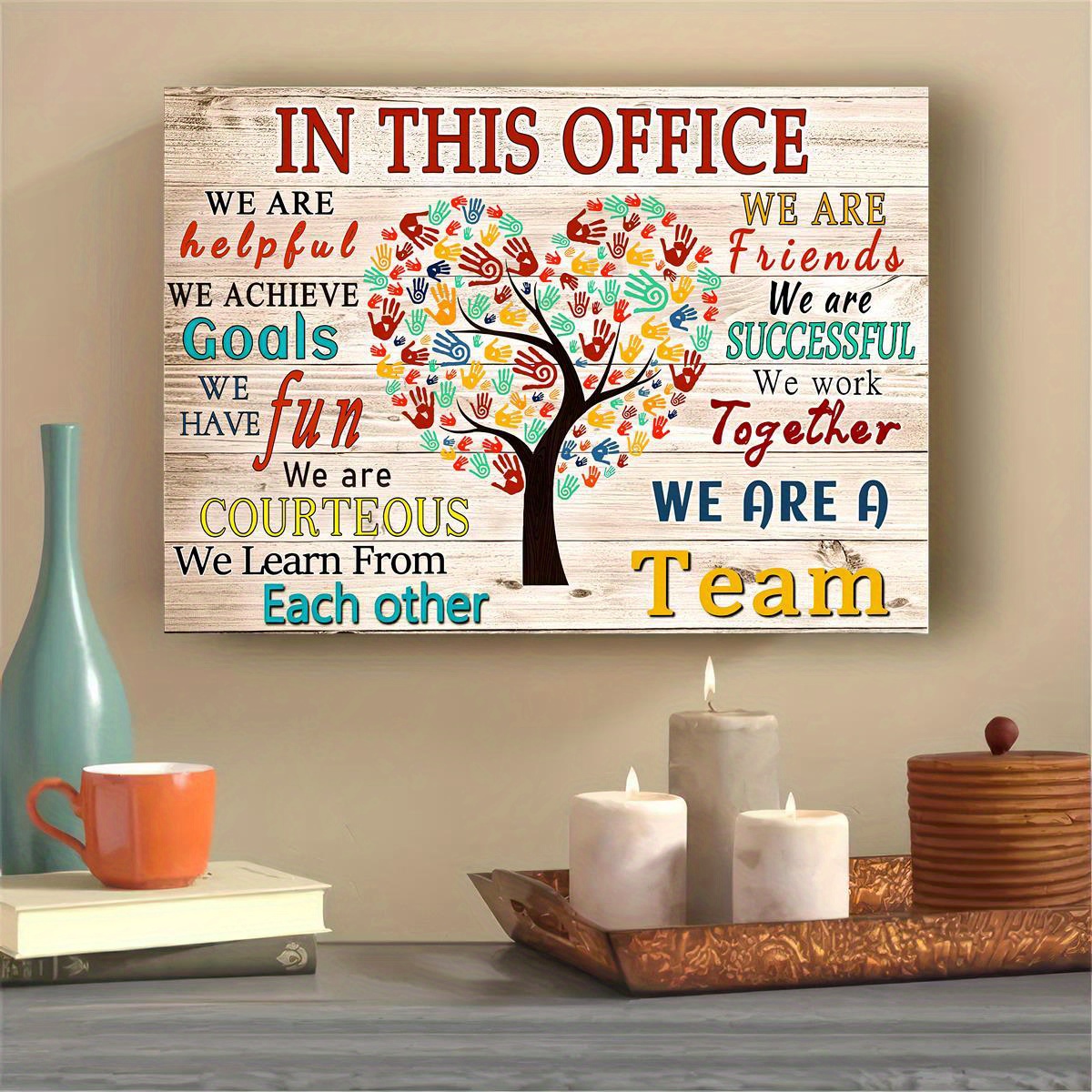 Canvas Poster In Office A Team Inspirational Tree Pattern - Temu