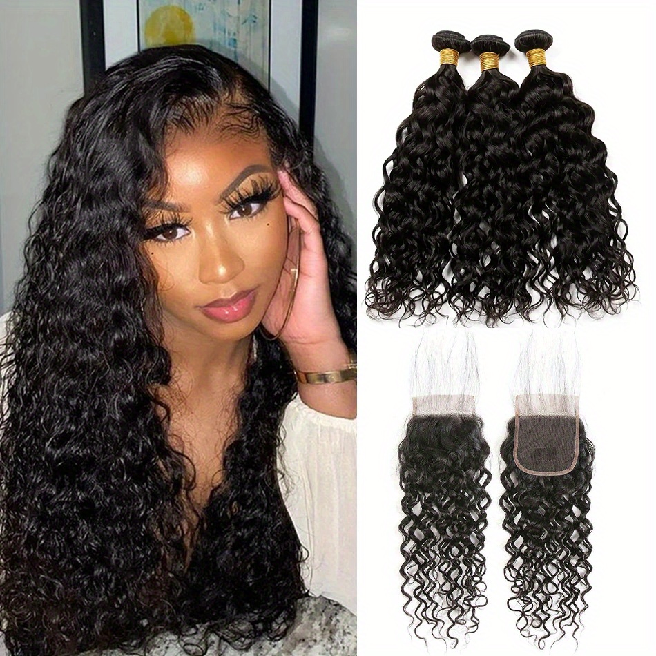 Weave hair bundles outlet with closure