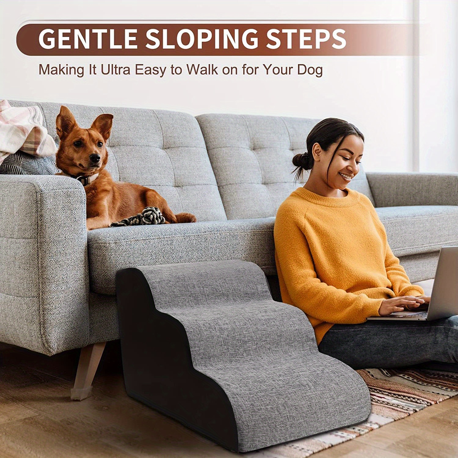 Soft Foam Dog Stairs Ramp 3 Tiers Pet Steps Easy Access Temu