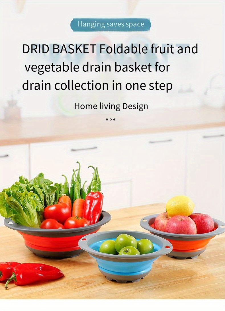 Collapsible fruit bowl washing fruit drain basket household fruit