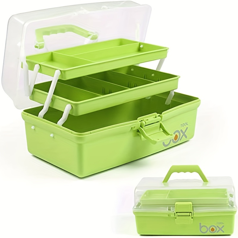 Multi-purpose 3-layer Toolbox, Tool Organizers Tool Boxes with Tray and  Dividers Household Plastic Tool Organizers 3 Choice Color Folding Storage  Box 