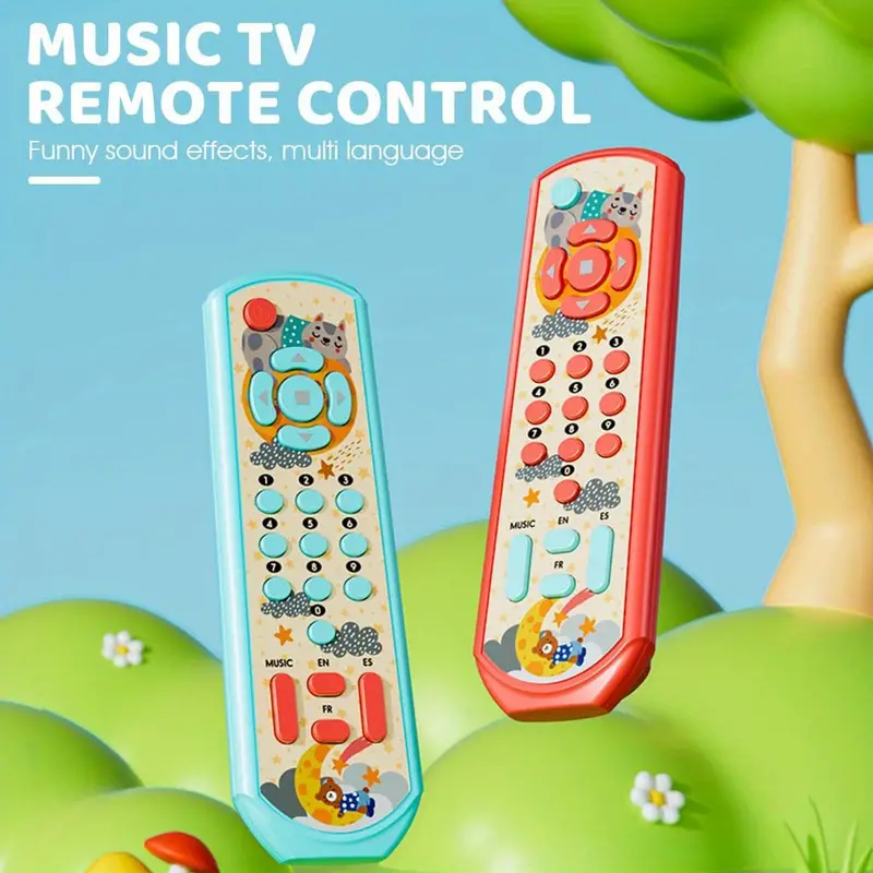 Papaba TV Remote Control Toy,Baby Simulation TV Remote Control Kids  Educational Music English Learning Toy