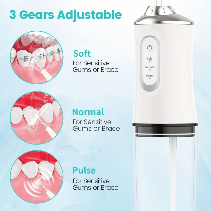 4 In 1 Water Flosser For Teeth, Cordless Water Flossers Oral Irrigator With DIY Mode 4 Jet Tips, Tooth Flosser, Portable And Rechargeable For Home Travel, For Men And Women Daily Teeth Care, Ideal For Gift, Father Day Gift details 2