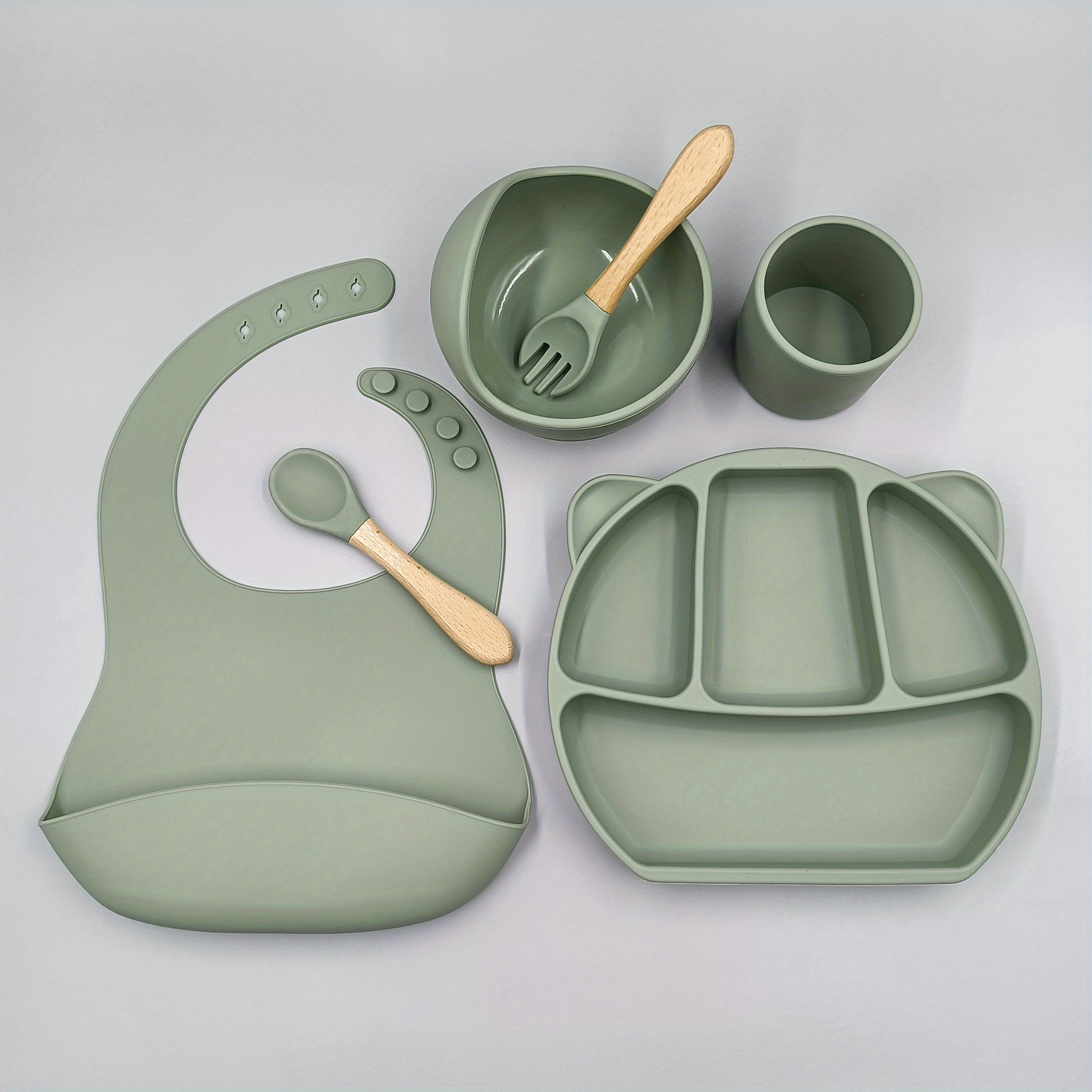 Cartoon Baby Bibs Feeding Set