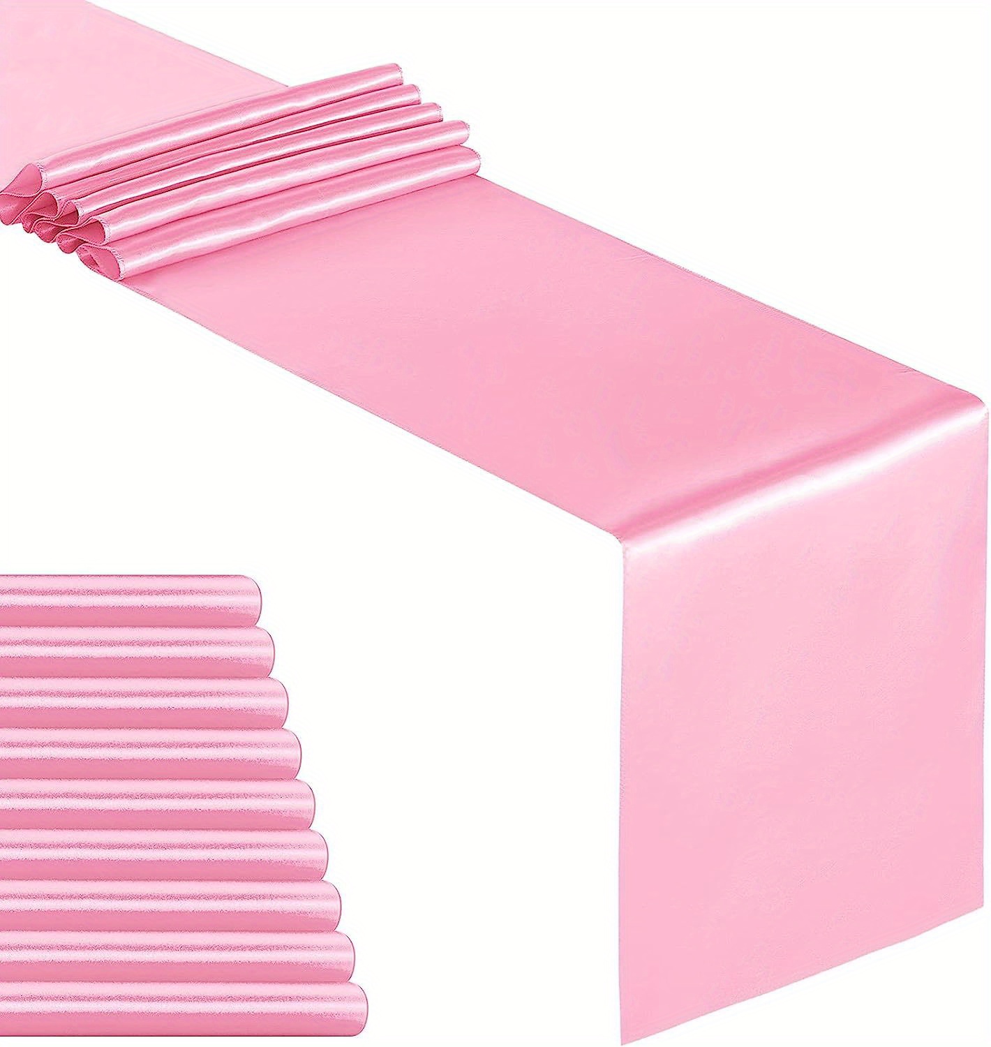  MDS - Paquete de 15 caminos de mesa de organza de 12 x 108  pulgadas para decoración de banquetes de boda, camino de mesa, color rosa  polvoriento : Hogar y Cocina