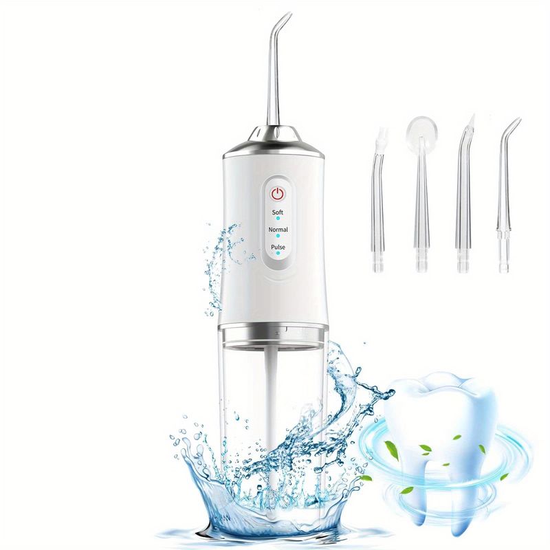 4 In 1 Water Flosser For Teeth, Cordless Water Flossers Oral Irrigator With DIY Mode 4 Jet Tips, Tooth Flosser, Portable And Rechargeable For Home Travel, For Men And Women Daily Teeth Care, Ideal For Gift, Father Day Gift details 1
