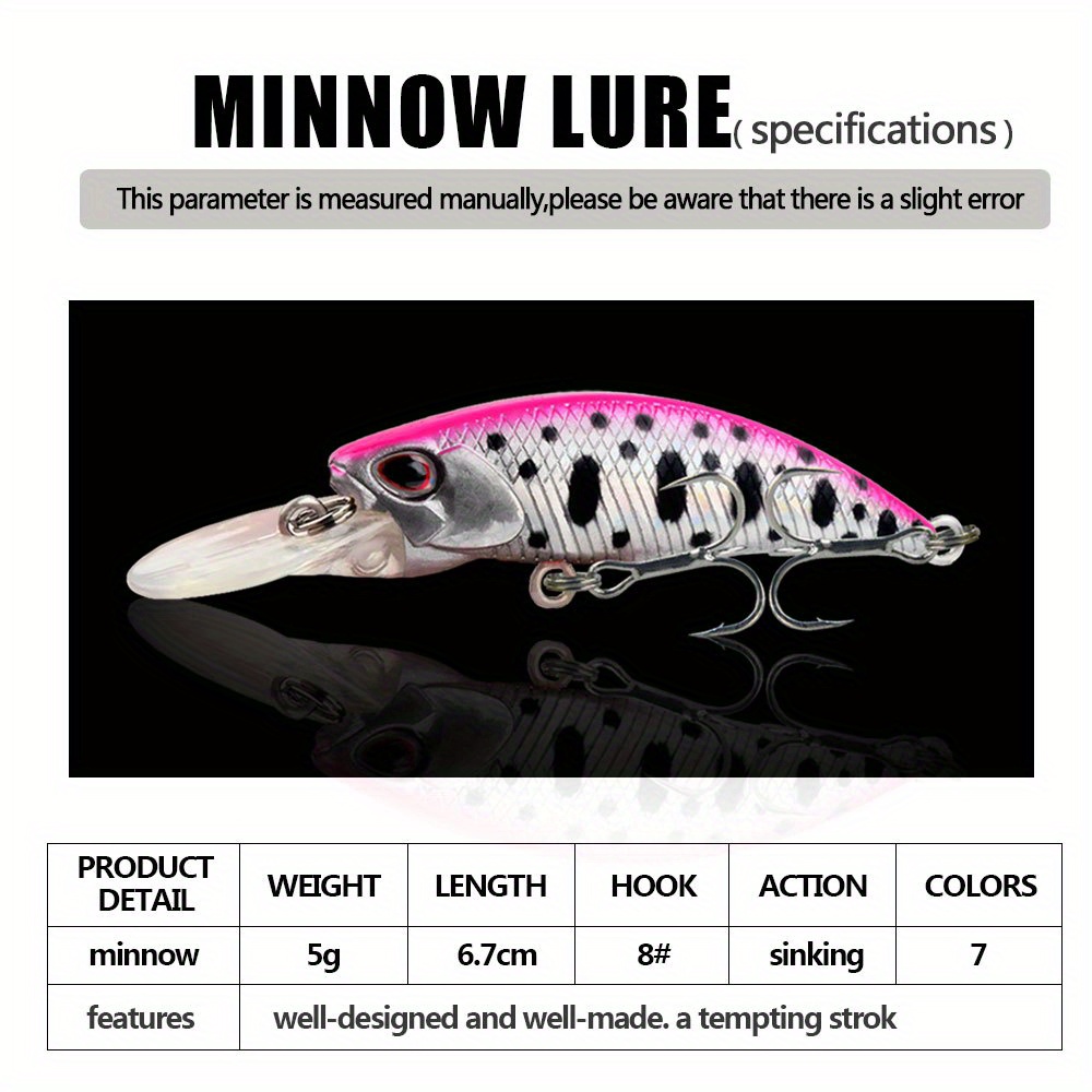 Mini Sinking Minnow Fishing Lures Artificial Plastic Hard - Temu