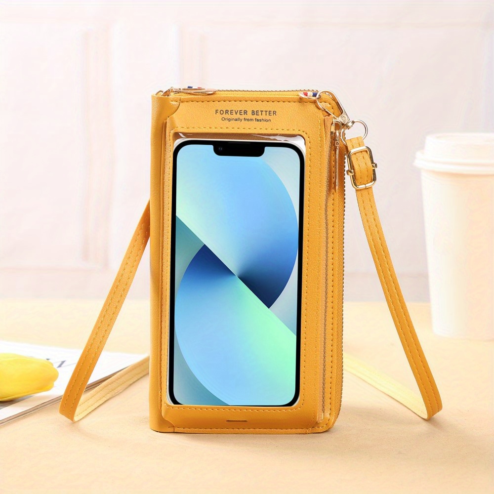 Touchable pu leather mobile best sale phone bag