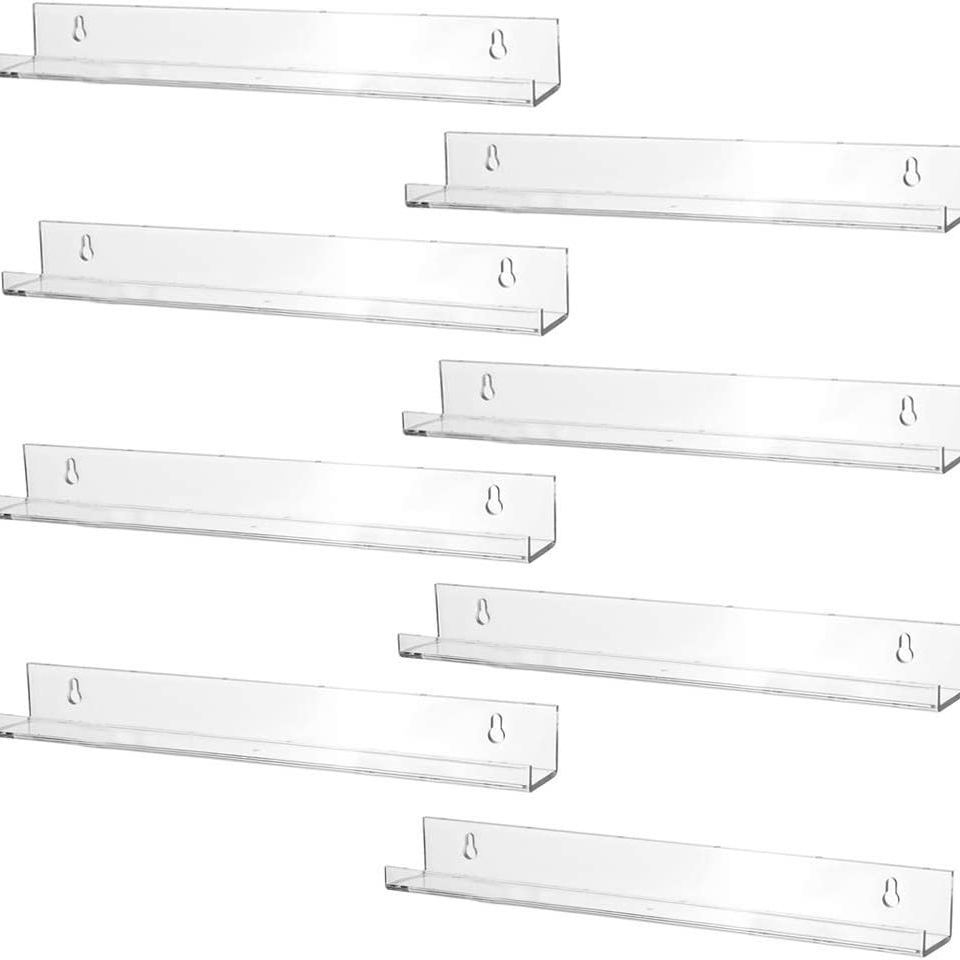 Clear Acrylic Floating Shelves For Wall Mounted Display Of - Temu