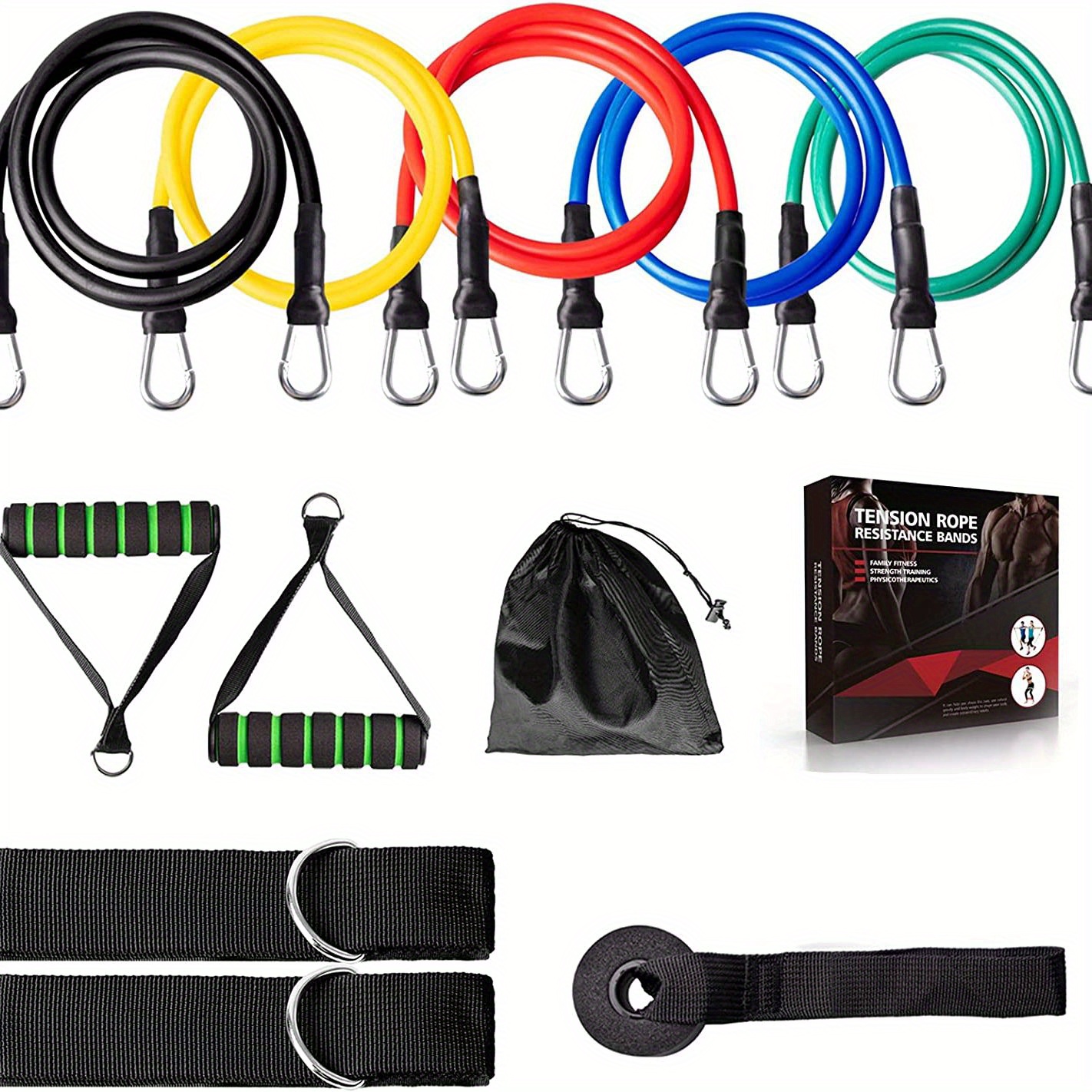 H N MART 11 in 1 Resistant Belt Resistance Exercise Bands with Door Anchor,  Handles, Waterproof Carry Bag, Legs Ankle Straps for Resistance Training,  Physical Therapy, Home Workouts : : Sports, Fitness & Outdoors