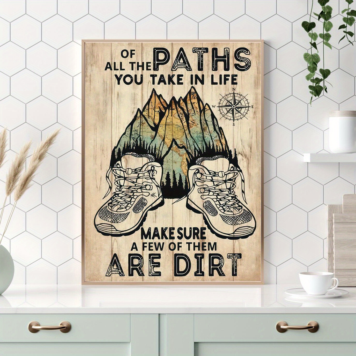 Paths Take In Life Retro Hiking Poster Print Hikers Outdoor - Temu ...