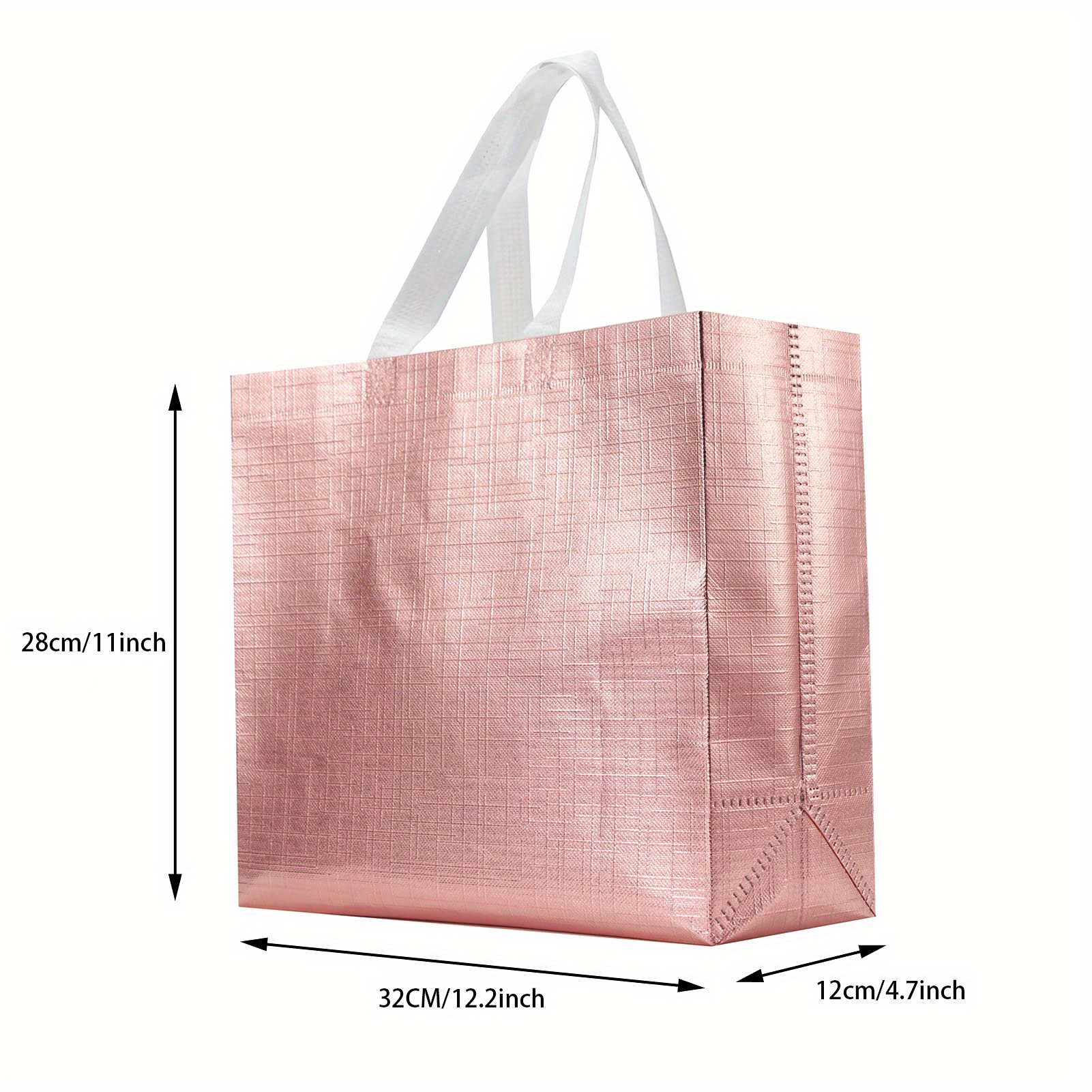 4pcs Plain Gift Bag, Rose Gold Non-woven Fabric Portable Bag, Multifunction  Gift Packaging Bag For Party
