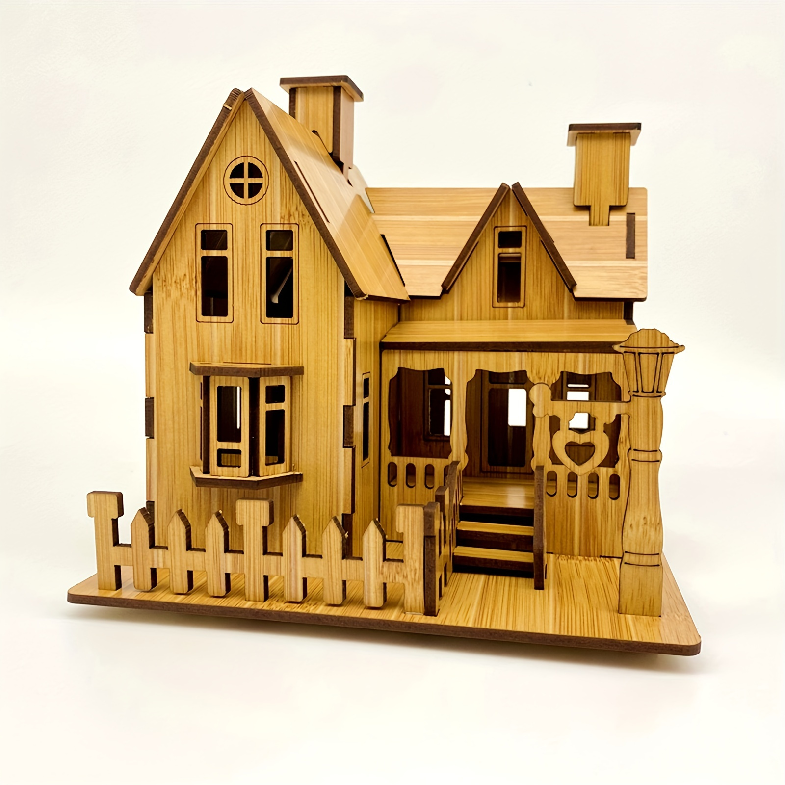 Montagem de madeira modelo quebra-cabeça crianças quebra-cabeças casa  montagem construção com 250 peças crianças