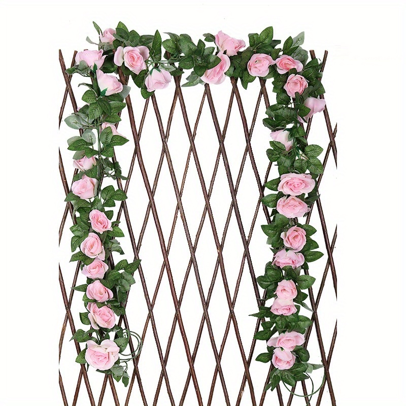 Cheers.US Fake Rose Vine Garland Artificial Flowers Plants Hanging Rose Ivy  Home Hotel Office Wedding Party Garden Decor 
