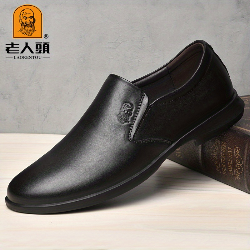 Laorentou Men's Premium Leather Slip On Shoes Lightweight Non Slip ...
