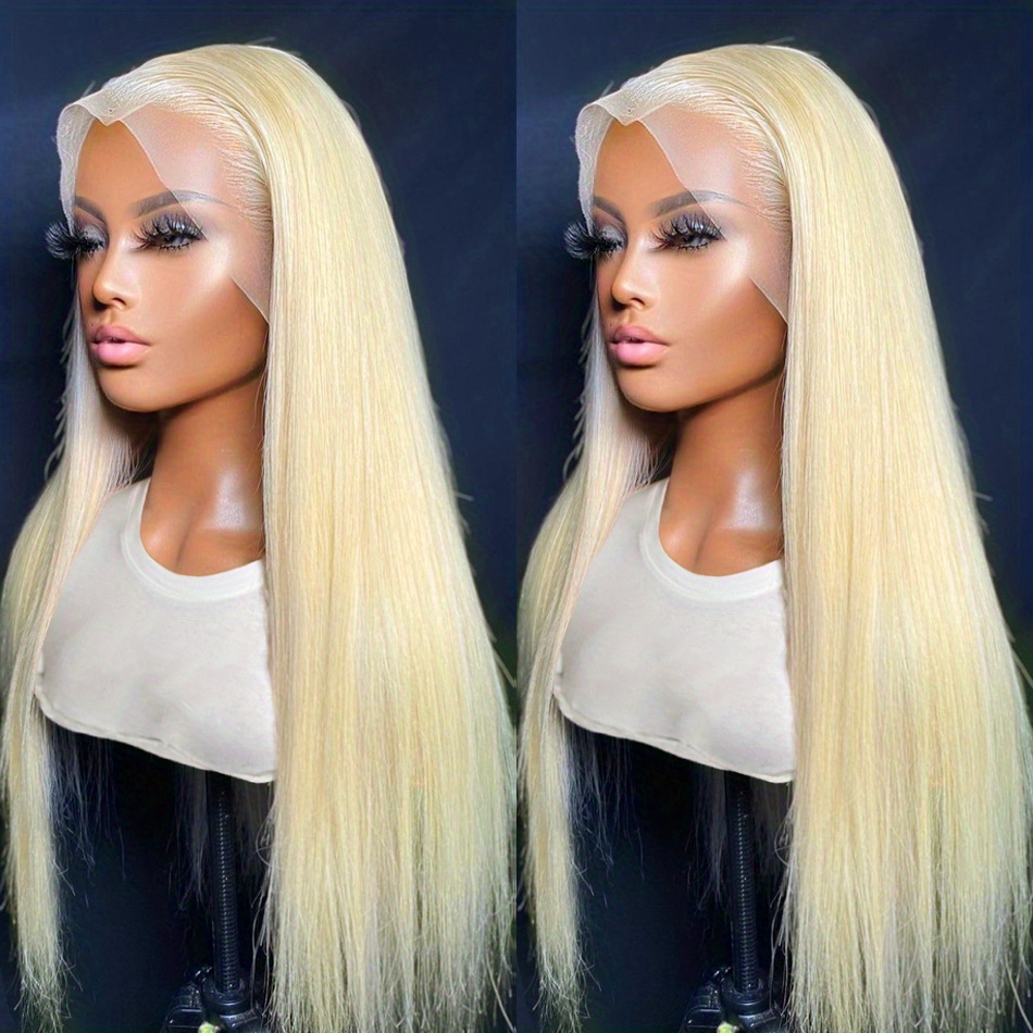 613 Blonde Straight Human Hair Wigs Straight 13x4 Hd Lace Temu