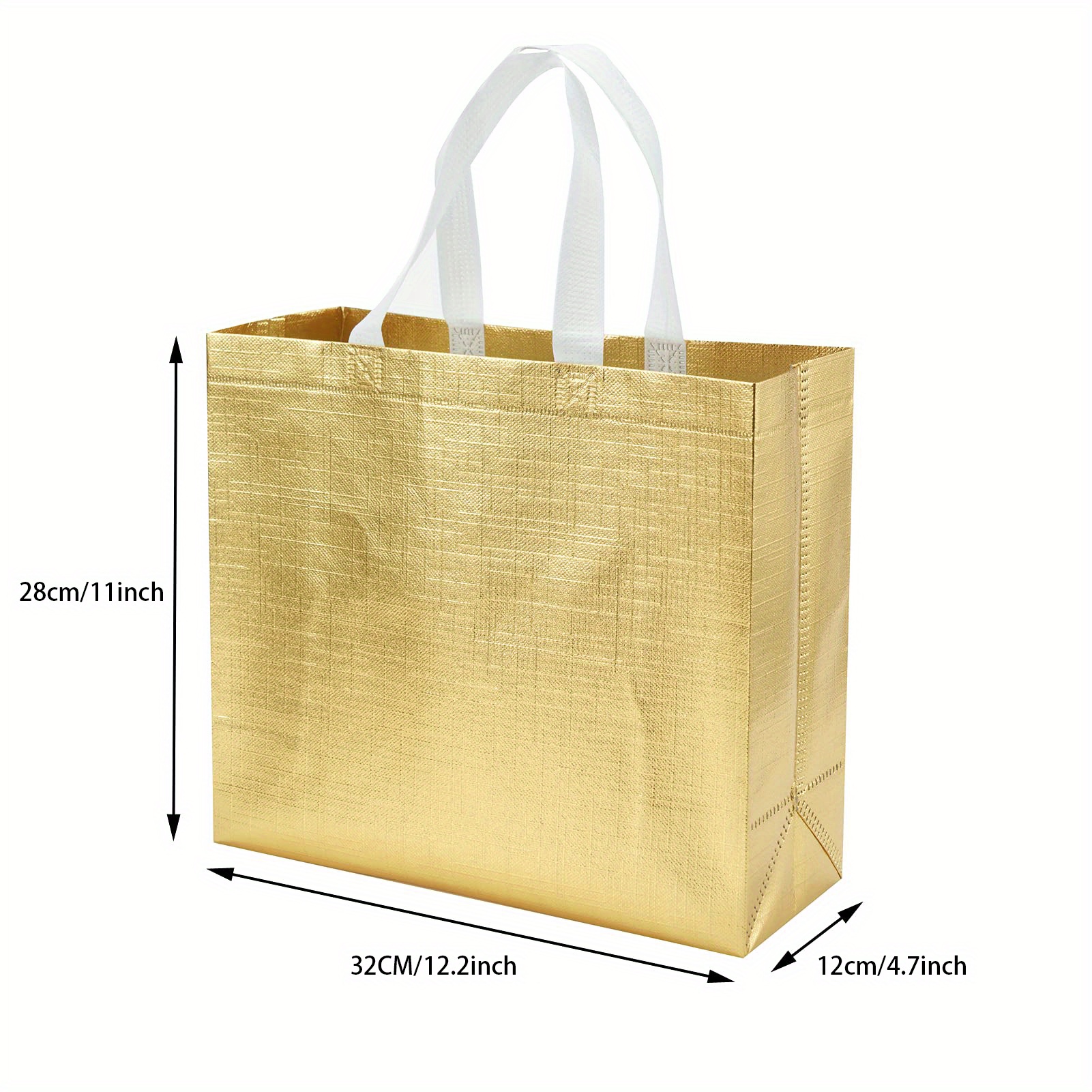 Gadpiparty Storage Bag Organizer 12Pcs Glossy Reusable Grocery Bags Tote  Bags with Handle Present Bag Gift Bag for Wedding Bridal Shower Engagement