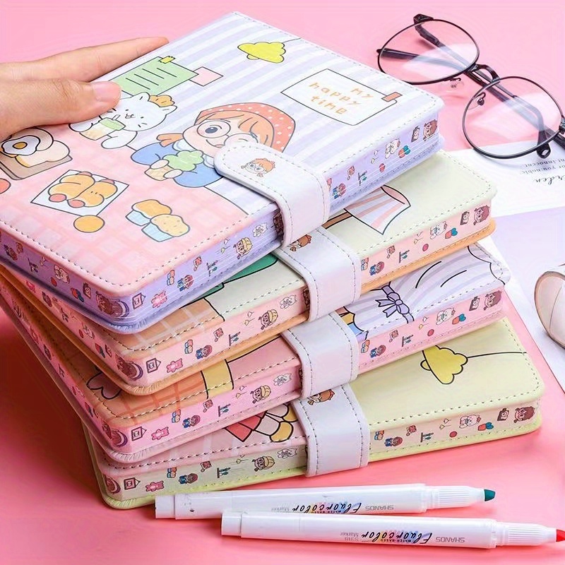 Cute Journal Diary Buckle Notebook Cartoon Notebook Temu