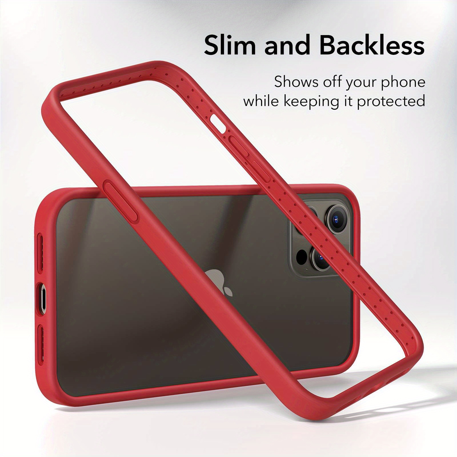 Esr Silicone Bumper Phone Case For Iphone 12/12 Pro, Raised Edge  Protection, For Magsafe, Enhanced Heat Dissipation, Lightweight Protective  Frame, Cloud Series, Black/white/red - Temu