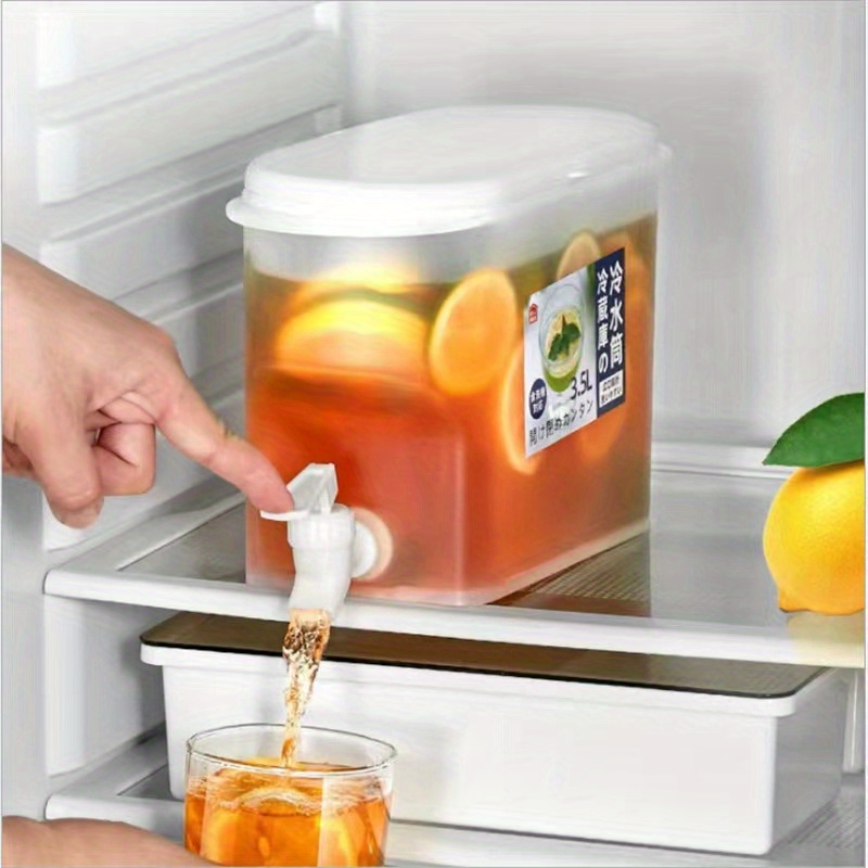 the cold water kettle comes with its own faucet modern and simple lemon fruit cold and hot beverage kettle can be stored in a refrigerator home plastic bucket details 6