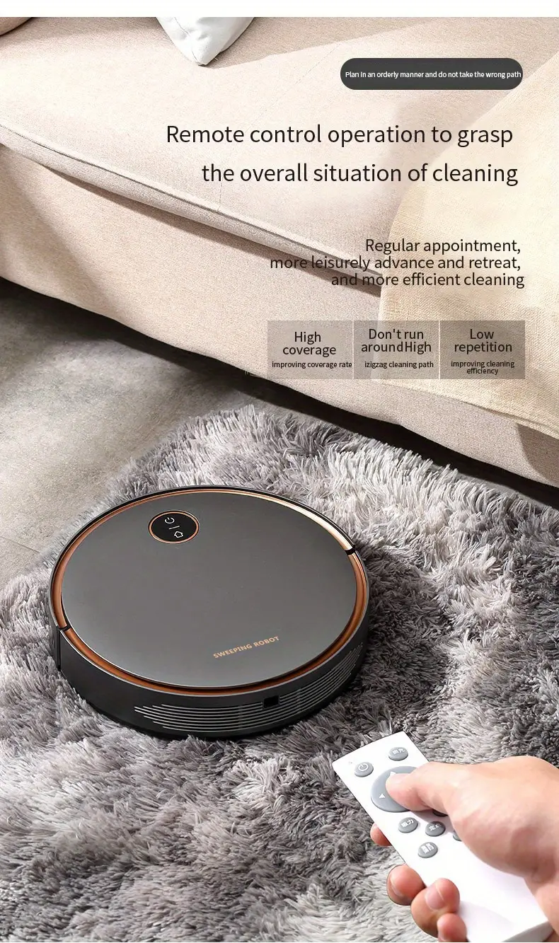 1pc automatic robot vacuum cleaner self charging mopping machine three in one large scale sweeping for pet hair dry wet mopping and disinfecting floors strong suction sweeper vacuum cleaner lazy cleaning machine smart cleaning sweeper small appliance details 2