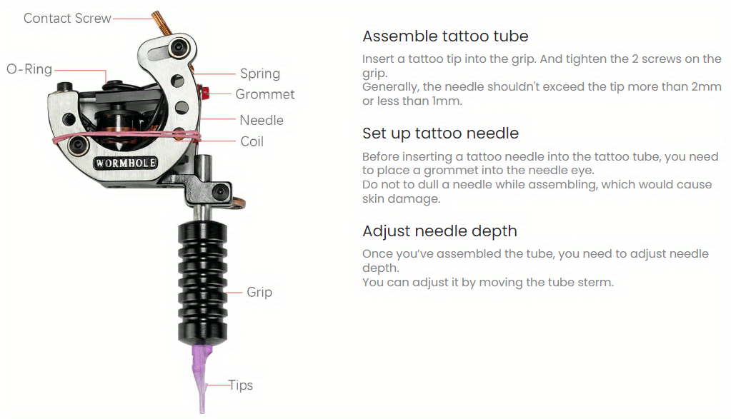 Tattoo Supplies Kit O-rings Tattoo Grommets Adjustment Tool Tattoo