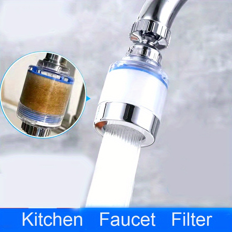ABS Wasserhahn Filter Ltsbaed 360° Drehbar Wasserfilter Wasserhahn mit 2  Stück PP-Baumwollfilterelement Spritzfest Entkalkung Wasserhahnfilter