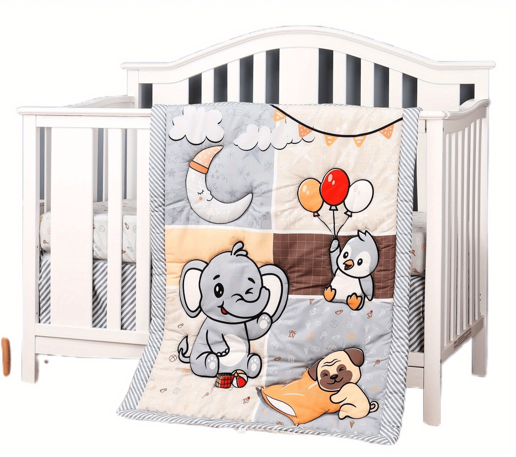 1pc 33x42 inch baby toddler blanket for boys girls     baby crib quilt elephant and penguin animal nursery bedding blanket details 1