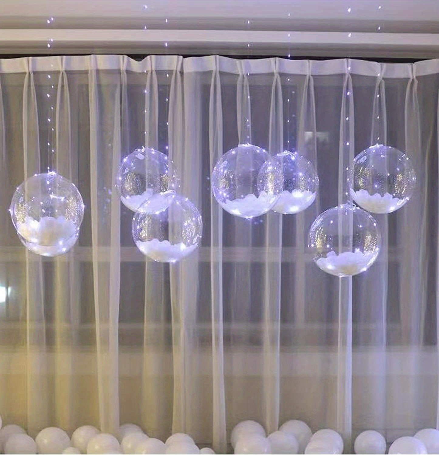 Globos LED, 10 unidades, globos de 20 pulgadas iluminados estilo helio,  globos de burbujas brillantes para Navidad, boda, cumpleaños, día de San