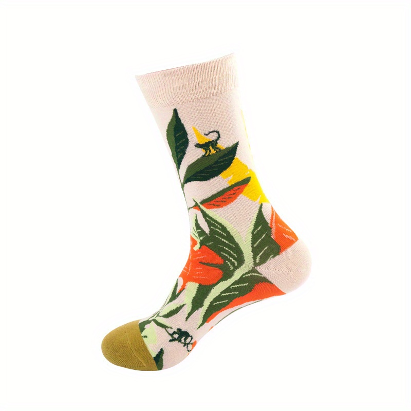 Men's Cotton Novelty Socks With Cartoon Pattern, Funny Casual Crew Golf  Socks