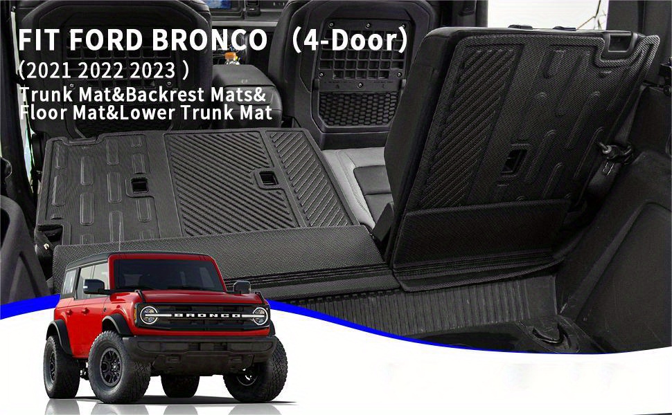 Fit 2021 2022 2023 Ford Bronco 4 Tapis De Sol De Porte Tapis - Temu France