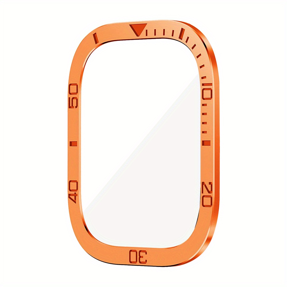 Image of For Watch 9/8 Ultra Screen Protector 49mm Protective Film, Hd Tempered Glass + Scale Metal Frame Waterproof Bubble- Thin Protective Cover Bumper Accessories Anti-scratch For Ultra 2 Watch Accessories
