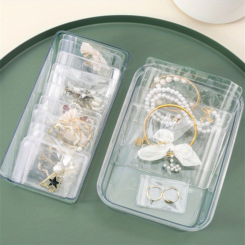 1pc Plain Jewelry Box With 20pcs Clear Bag,Anti-oxidation Jewelry