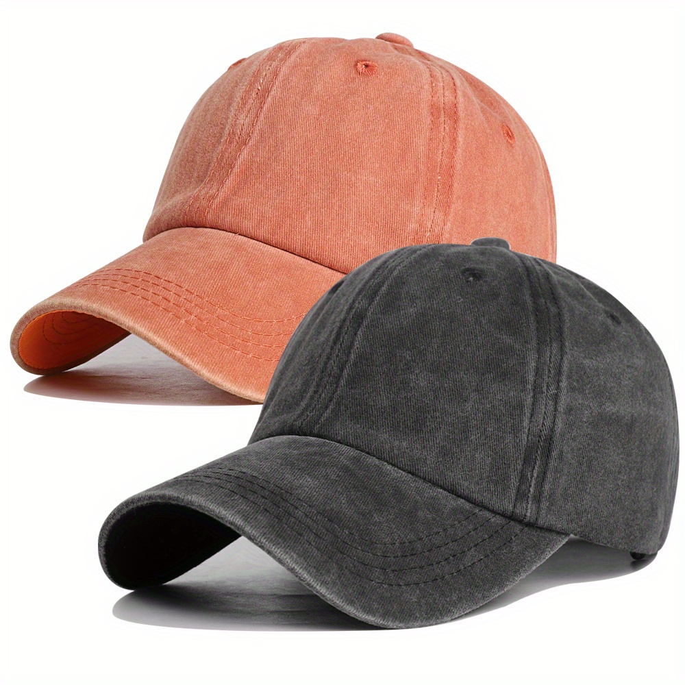 Washed Cotton Vintage Baseball Cap Women Men Solid Color Sun Hat