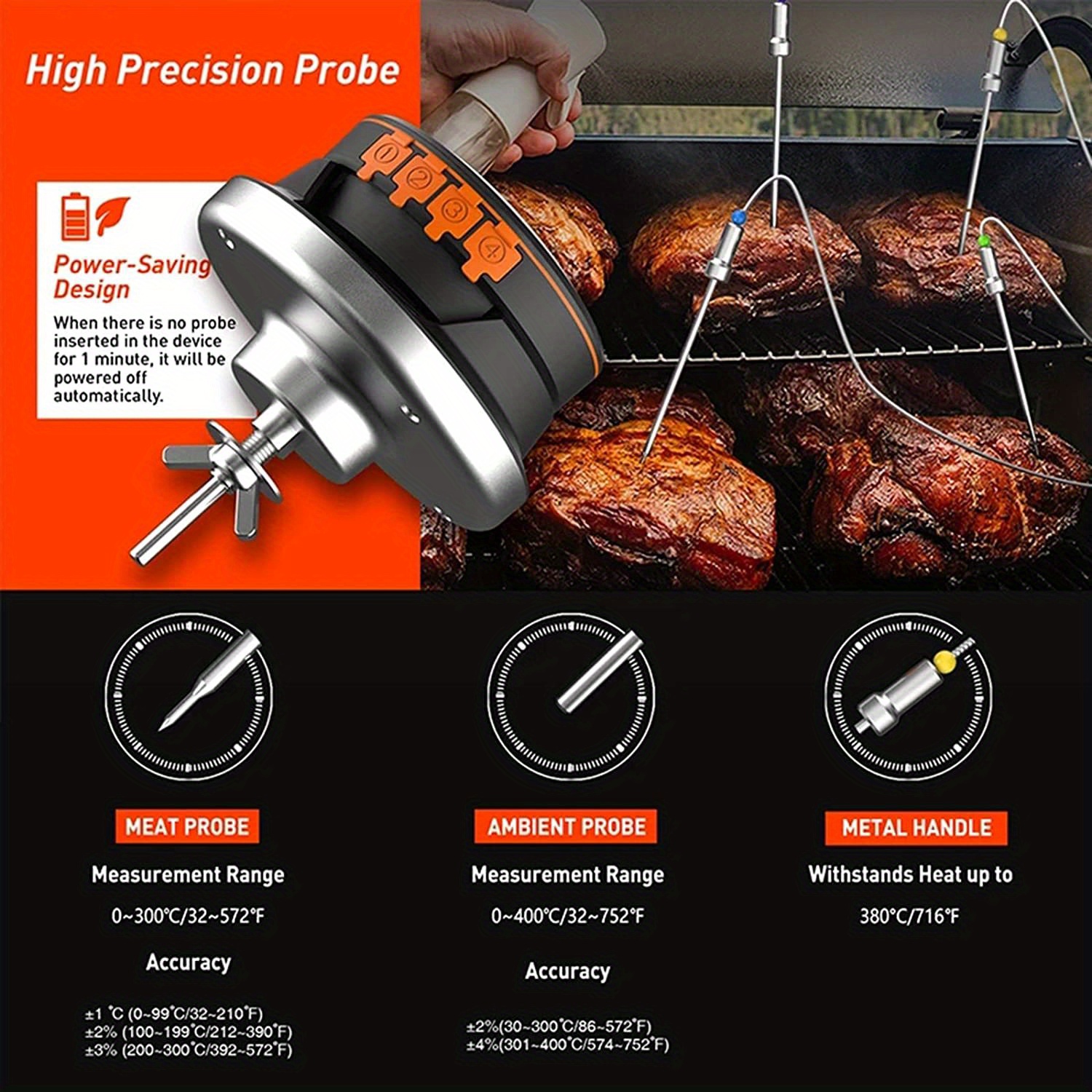 Stainless Steel Food Thermometer: Perfect For Outdoor Camping & Barbecue  Cooking! - Temu