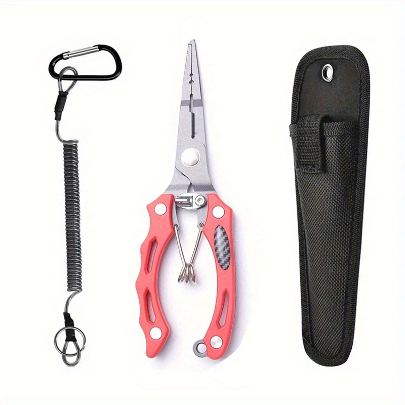 * 1pc Fishing Pliers, Saltwater Line Cutter, Split Ring Pliers, Fishing  Hook Remover, Corrosion Resistant Fishing Needle Nose Pliers With Sheath