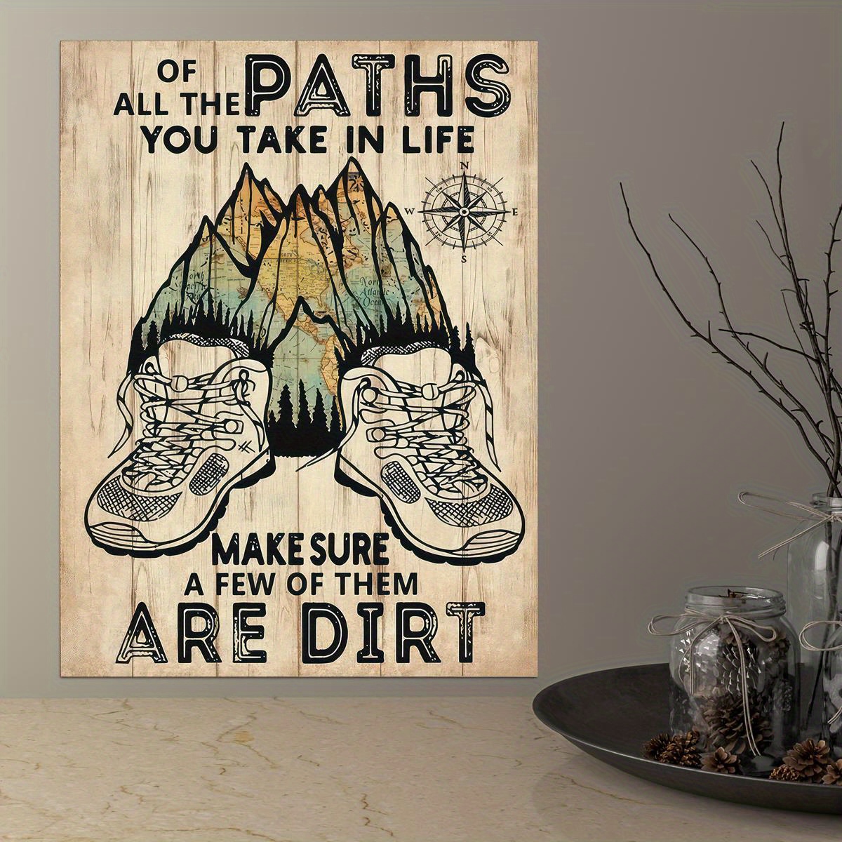 Paths Take In Life Retro Hiking Poster Print Hikers Outdoor - Temu ...