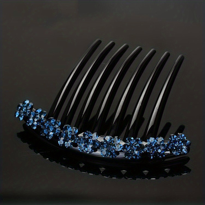Vintage Rhinestone Flower Hair Comb Pin