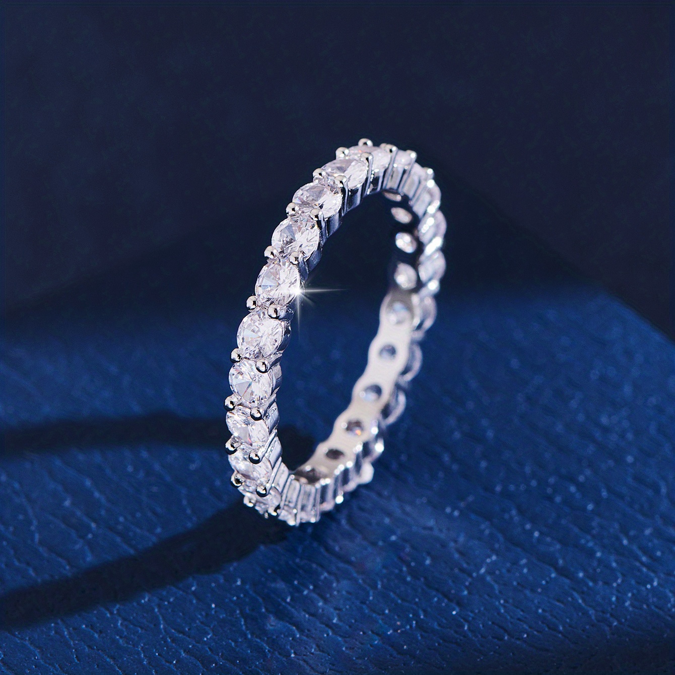 Image of A Stunning White Zirconia Ring With A Design, Perfect For Gifting To A Lady On Her Birthday Or As Elegant Jewelry