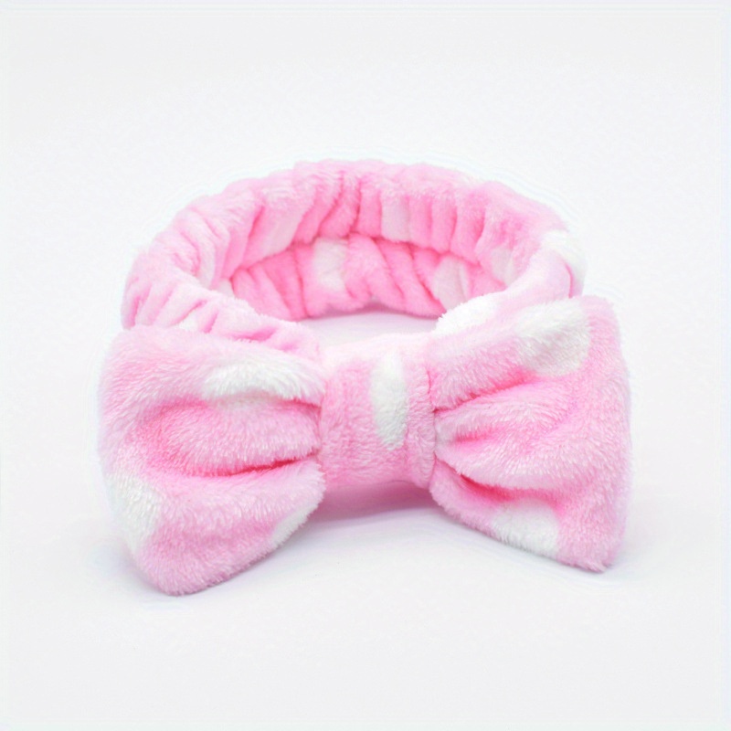5pcs/set Lovely Pink Hair Ribbon Pink And White Stripes Headband