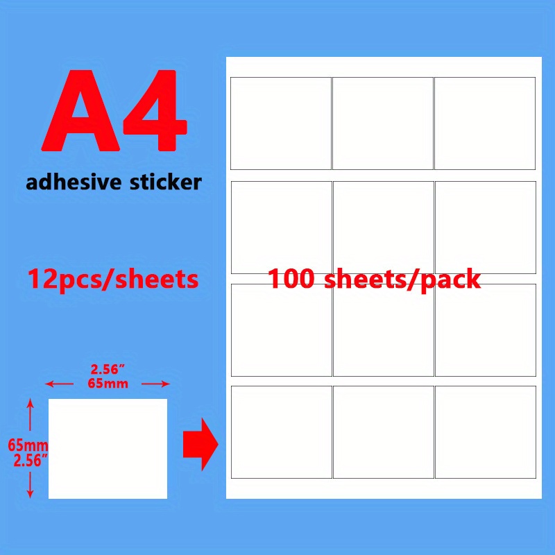 A4 Full White Matt Self Adhesive Sticker Paper Sheet Address Label UK Stock