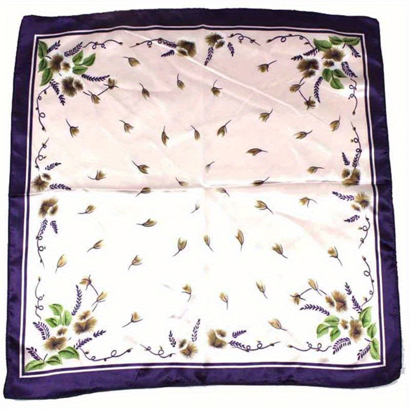 Classic Striped Square Scarf Neckerchief Silk Bandana Head Wrap