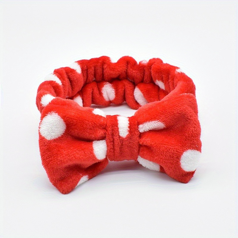Cute Polka Dot Bowknot Headband Soft Elastic Hair Band - Temu