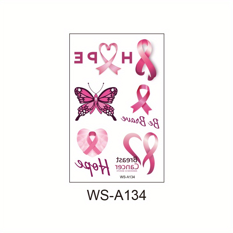 Awareness Pink Ribbon Waterless Tattoo