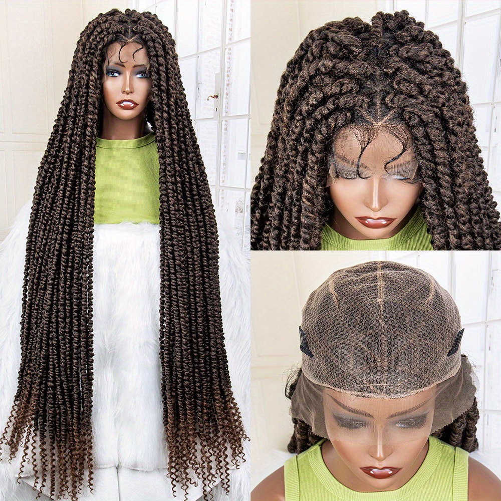 Ready to ship 40 inches full lace braided wig in colors. by