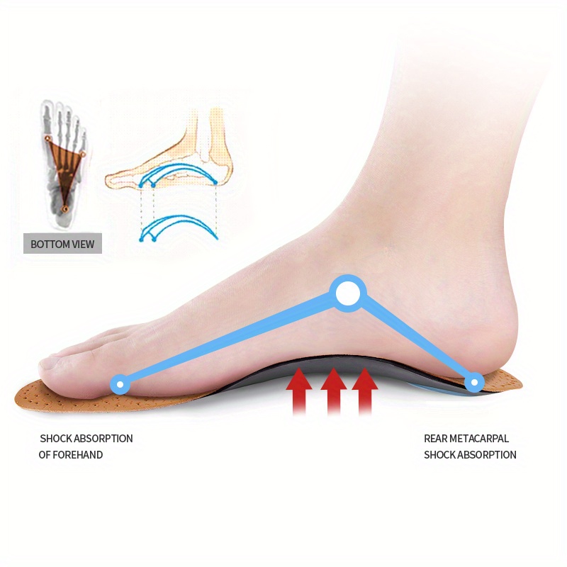 Leather Insole Flat Feet, Insoles Feet, Suitable Men Women Temu