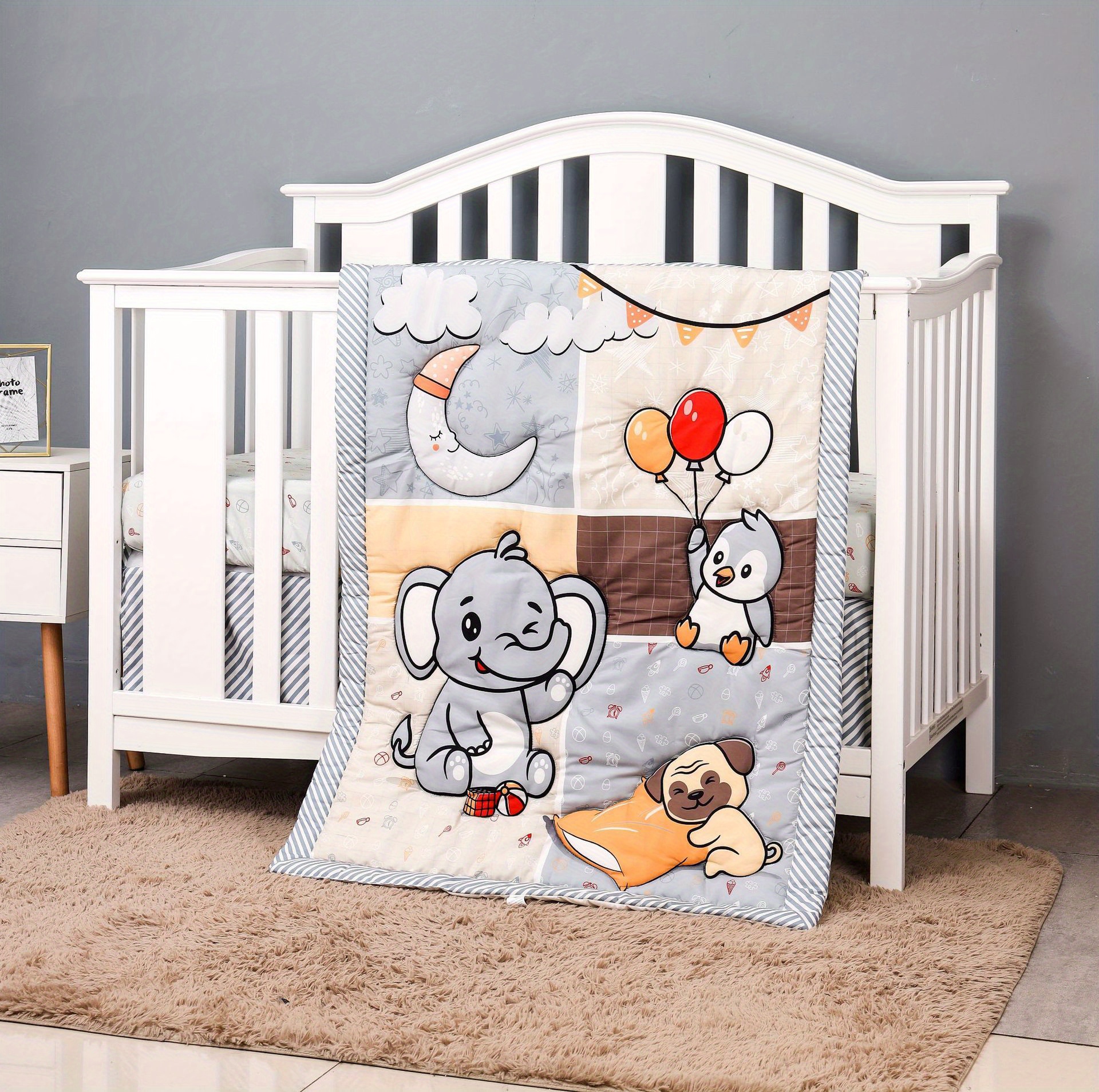 1pc 33x42 inch baby toddler blanket for boys girls     baby crib quilt elephant and penguin animal nursery bedding blanket details 3