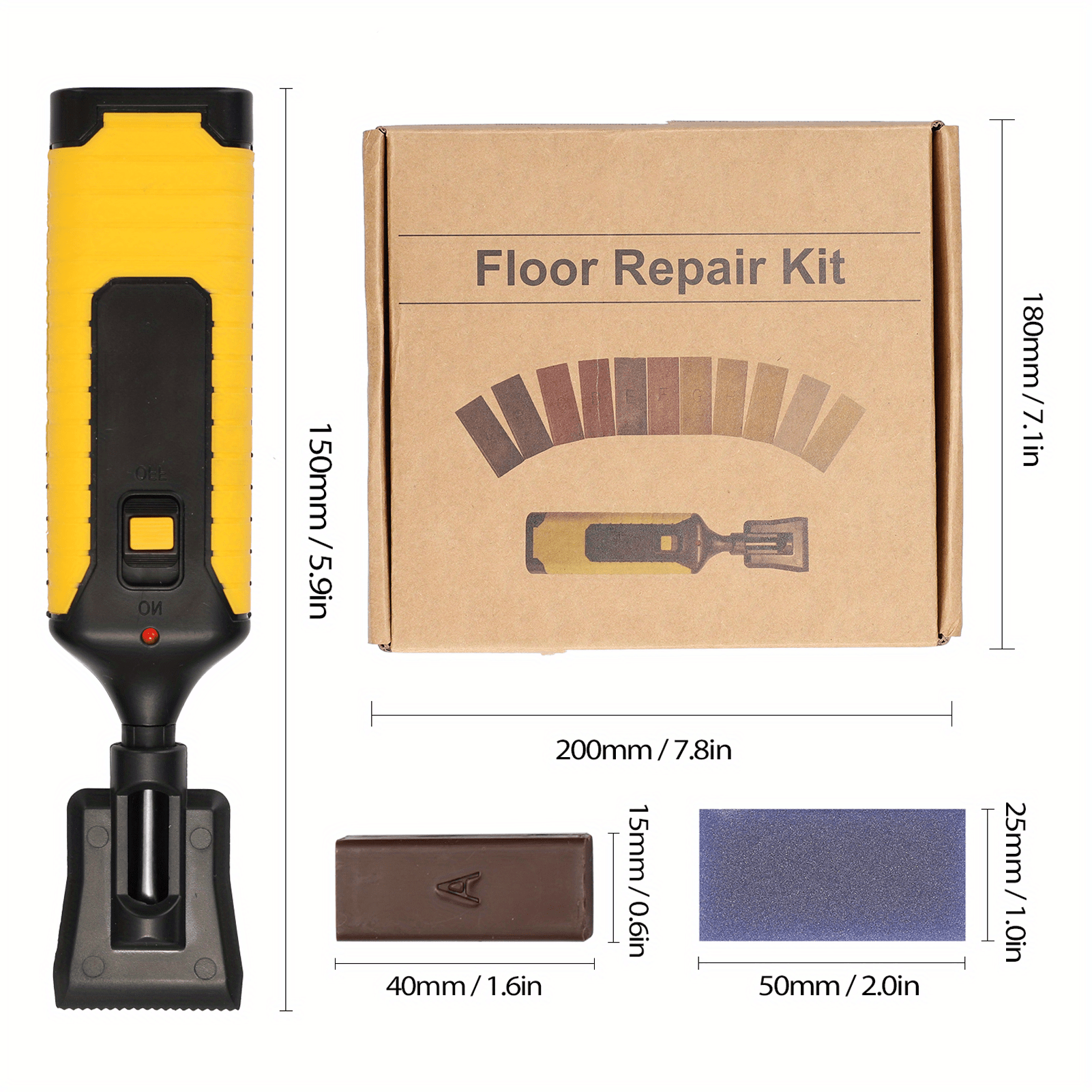 Kit de reparación de laminados Herramientas para trabajar la madera Sistema  de cera Encimera de piso Carcasa resistente Chips Arañazos Conjunto de  herramientas de reparación